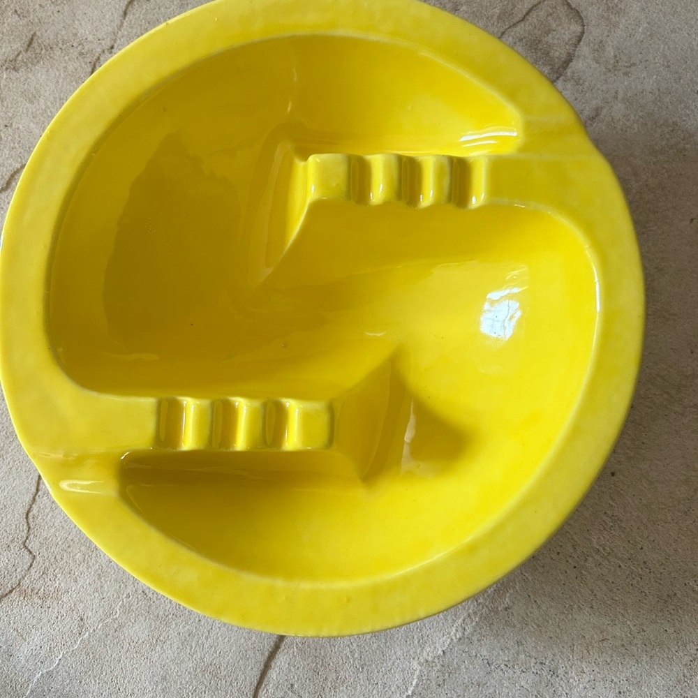 Bright Yellow Haeger Ashtray